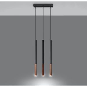 Hanglamp Mozaica 3-Lichts Zwart/Koper - Giga Meubel