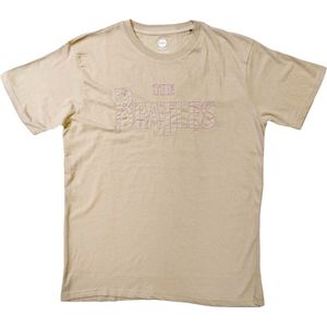 The Beatles - Drop T Logo Heren T-shirt - S - Bruin