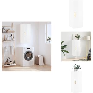 vidaXL Wandkast - Wandkasten - Hangkast - Hangende Kast - Hangkast 34,5x34x90 cm hoogglans wit