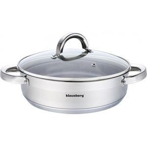 Klausberg 7173 - Lage - kookpan - met deksel - 4,6L - Ø26 cm - RVS - Inductie - allewarmtebronnen