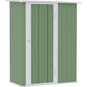 Outsunny - Gereedschapsschuur - met Lessenaarsdak - Staal - Groen