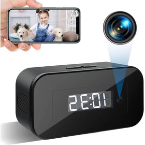 Spy Camera wifi 4K/1080p klok verborgen camera groothoek 120 graden draadloos met nachtzicht bewegingsdetectie-alarm app op afstand voor iOS en Android