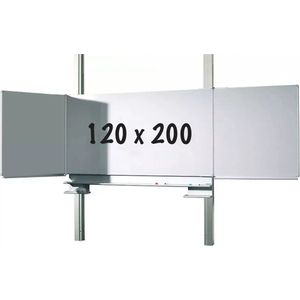 Whiteboard Deluxe Roberson - Magnetisch - In hoogte verstelbaar - Vijfzijdig bord - Schoolbord - Eenvoudige montage - Emaille staal - Groen - 120x200cm