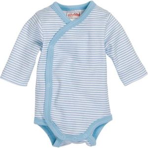 Schnizler Romper Wrap Body Basic Junior Lichtblauw/wit Maat 50