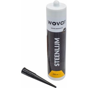 Wovar Steenlijm Zwart | Koker 290 ml | Steenlijm voor Stapelblokken | Steenlijm voor buiten
