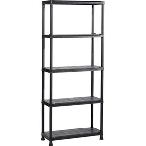 Keter Kunststof Stellingkast - Opbergrek - 75x32x176cm - zwart