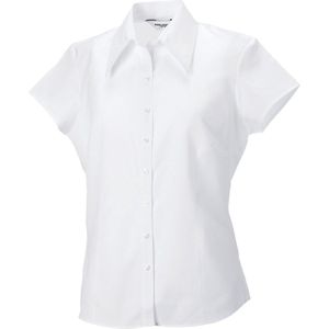 Russell Collectie Dames/dames korte kapmouwtje Tencel® Gevoerd overhemd (Wit)