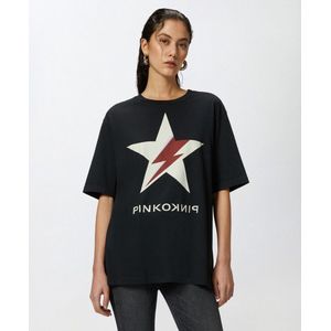 Pinko dames t-shirt oversize maat L SCANNER zwart