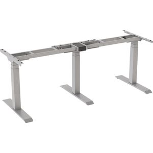 Worktrainer - Updesk Meet - Hoogte 58 - 123 cm - Breedte 168,5 - 274 cm - Corner - Elektrische Zit-Sta Vergadertafel - Hoekbureau - Zilver frame