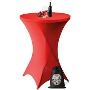 Statafelrok Rood x 1 – ∅80-85 x 110 cm – Luxe Extra Dikke Stretch Stof – Inclusief Opbergtas – Kras- en Kreukvrije Statafelhoes – Perfect voor Horeca, Bruiloften en Feesten