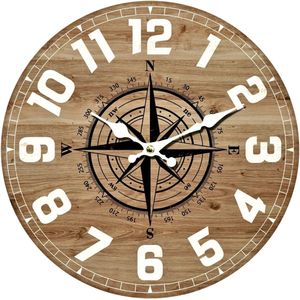 Wandklok modern landelijk 34 cm Windroos
