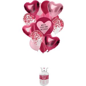 Balloon Gaz - Helium Tank - 'Love' met Ballonnen en Lint