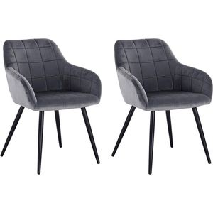 Rootz Set van 2 Eetkamerstoelen - Fauteuils - Fluwelen stoelen - Comfortabel en ergonomisch - Duurzaam en stabiel - Eenvoudige montage - 49 cm x 43 cm x 81 cm