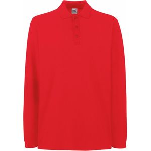 Fruit Of The Loom Heren Premium Poloshirt Met Lange Mouwen (Rood)