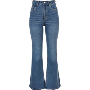 Dames - Vrouwen - Dikke Kwaliteit - Womenswear - Populair - Streetwear - Casual - Urban - Modern - Ladies - High Waist - Flared - Denim - Highly Pants midstone washed