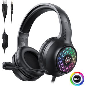 Galesto RGB X7 PRO Koptelefoon - RGB led verlichting - Voor PS4 PS5 en XBOX One Gaming Hoofdtelefoon - Professionele Gaming Headset - Surround Sound & Noise cancelling headset