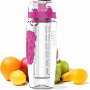 Afecto® | fruit fles| sport infuser | water flessen met fruit |1000ml | drink fles | ook te gebruiken als water fles | BPA vrij| kleur magenta