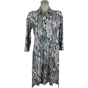 Angelle Milan – Travelkleding voor dames – Lila/Groene Jurk – Ademend – Kreukherstellend – Duurzame jurk - In 5 maten - Maat L