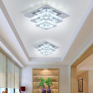 Plafondlamp LED - Woonkamer - Slaapkamer - Plafonniere - 6000k - Crystal - RVS