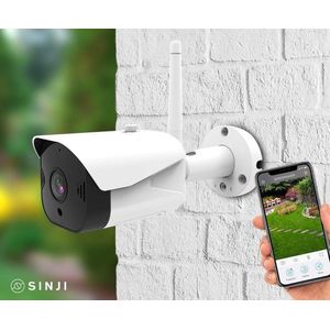 Sinji Buiten Beveiligingscamera - Full HD 1080P - Infrarood 20m - App - 2-weg Audio - Wit