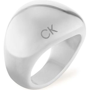 Calvin Klein CJ35000443B Dames Ring - Minimalistische ring - Sieraad - Staal - Zilver - 26 mm breed