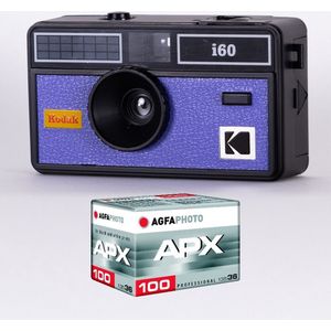 KODAK DA00259 - Pack Appareil Photo KODAK i60 et 1 pellicule 100 ISO de 36 poses, Objectif Optique 31 mm, Convient aux films ISO 200/400/800, Pour les films couleur de 35 mm - Bleu