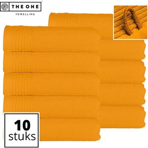 The One Towelling Classic Handdoeken - 50 x 100 cm - 10 Stuks - Voordeelverpakking - Hoge vochtopname - 100% Gekamd katoen - Okergeel