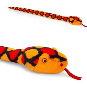 Pluche Knuffel Dieren Slang Rood 100 cm - Knuffelbeesten Reptietel Speelgoed