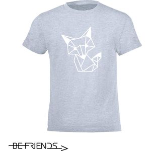 Be Friends T-Shirt - Fox - Kinderen - Licht blauw - Maat 6 jaar