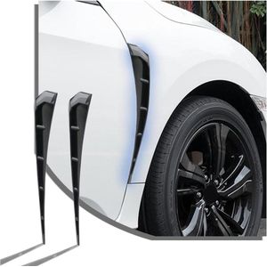 2 STKS Auto Spatbord Zijopeningen Spatbord Decoratieve Sticker Trim - Luchtstroom Inlaatgat Radiator Grille Spoiler - Body Decoratie Cover zwart .