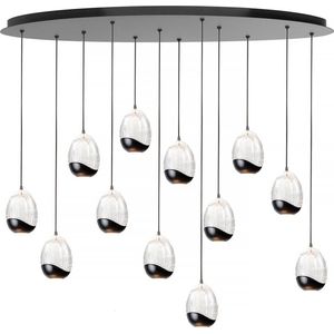 Highlight - Hanglamp Clear Egg ovaal 12 lichts L 140 cm helder-zwart