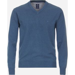 Redmond heren trui katoen - V-hals - blauw (middeldik) - Maat: XL