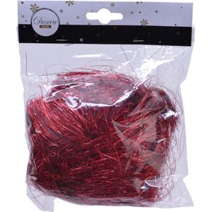 Decoris engelenhaar - rood - 20 gram - synthetisch - kerstboom lamettahaar