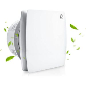 Badkamerventilator met vochtsensor en terugslagklep - Timer instelbare nalooptijd 95 m³/h 12 W/34 dB - Wit