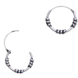 Oorbellen dames | Oorring/oorringen | Zilveren Bali hoops 3 spiralen, 12 mm | WeLoveSilver