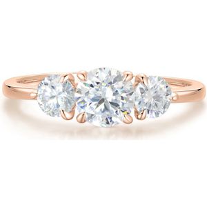 Aventine - 14k Roségouden Triple Moissanite Ring