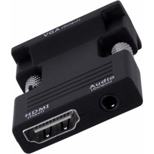 WiseGoods HDMI Vrouwelijk naar VGA Mannelijk Converter Adapter - HDMI Female to Male VGA Omvormer - Zwart