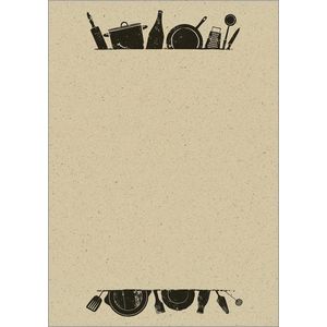 Sigel Designpapier - A4 - Kitchen utensils - tweezijdig gras papier - 100g - 100 vel - SI-DP617