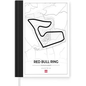 Notitieboek - Schrijfboek - F1 - Racebaan - Red Bull Ring - Oostenrijk - Circuit - Wit - Notitieboekje klein - A5 formaat - Schrijfblok
