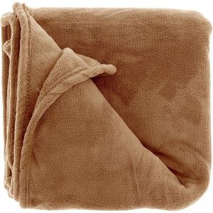 Unique Living Plaid Claudi - Polyester - Bruin - 150x200 cm (BxH) - Woondeken