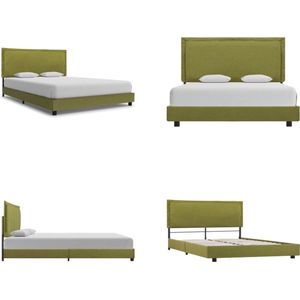 vidaXL Bedframe stof groen 140x200 cm - Bedframe - Bedframes - Bed - Bedden