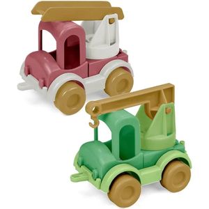 Wader RePlay Kid Cars - Brandweer & Kraanwagen set - Duurzaam Speelgoed - Peuter Speelgoed - Kinderspeelgoed 1 Jaar