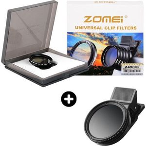 Zomei Verstelbare 37mm Neutral Density Clip-on ND2-ND400 Filter Telefoon Camera Filter Lens voor iPhone Samsung HTC Huawei Android IOS