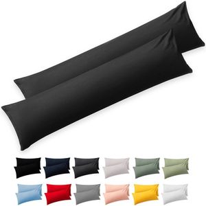 Blumtal - Set Van 2 Kussenslopen - Superzachte Premium Jersey Kussenhoes - 100% Katoen - 40 x 145 cm - Antraciet