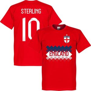 Engeland Sterling 10 Team T-Shirt - Rood - XS