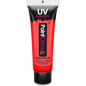 PaintGlow - UV Face & Body paint - Blacklight verf - Festival make up - 12 ml - rood