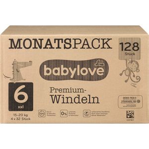 babylove Luiers Premium maat 6, XXL, 15-20 kg, maandpakket, 128 st