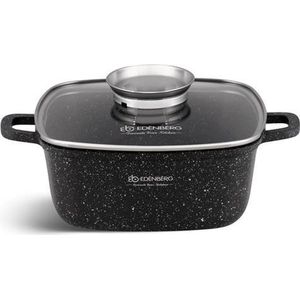 Edënbërg Black Line -  Luxe Aluminium Kookpan met Deksel - Ø 22 cm