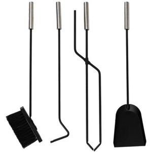 BB50112 open haard bestek 58x22x14cm 5-delig zilver open haard accessoire kachel 177255