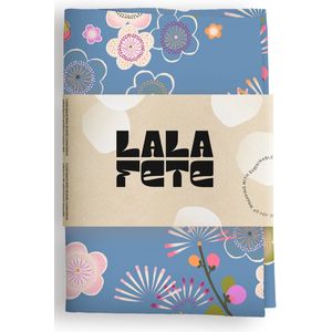 La La Fete - Furoshiki doeken - doorgeef inpakpapier - inpakstof - TOKYO CONFETTI BLUE - 70